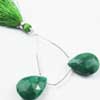 Natural Green Emerald Faceted Pear Drop Beads Strand Quantity 2 Beads Pair and Size 20mm approx.
